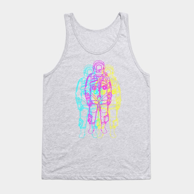 Cyan Magenta Yellow Outline Basic Flight Suit Tank Top by terrybain